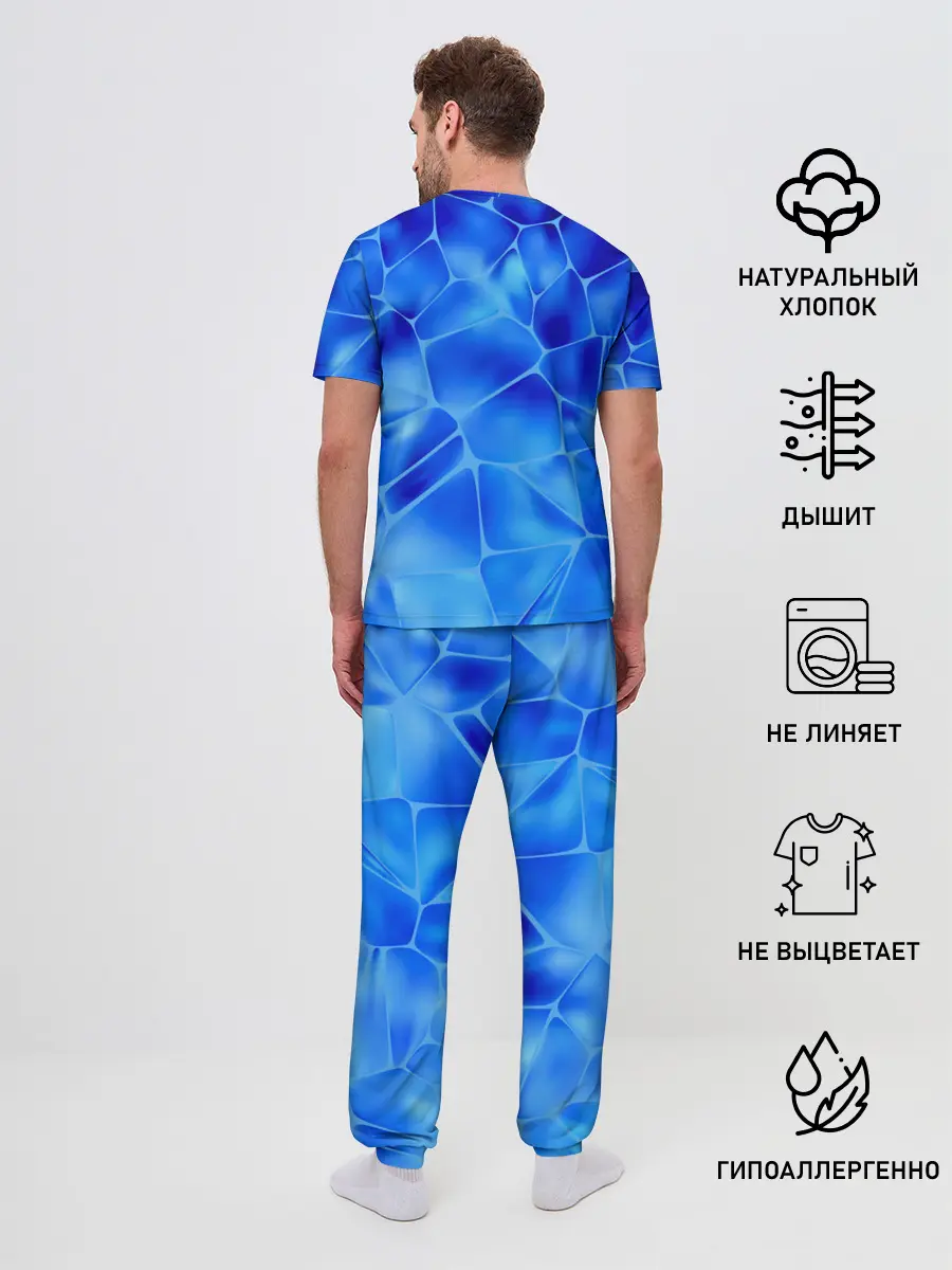 Мужская пижама с брюками / Ice Under Water
