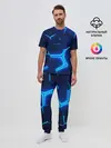 Мужская пижама с брюками / 3D ПЛИТЫ | NEON STEEL | НЕОНОВЫЕ ПЛИТЫ
