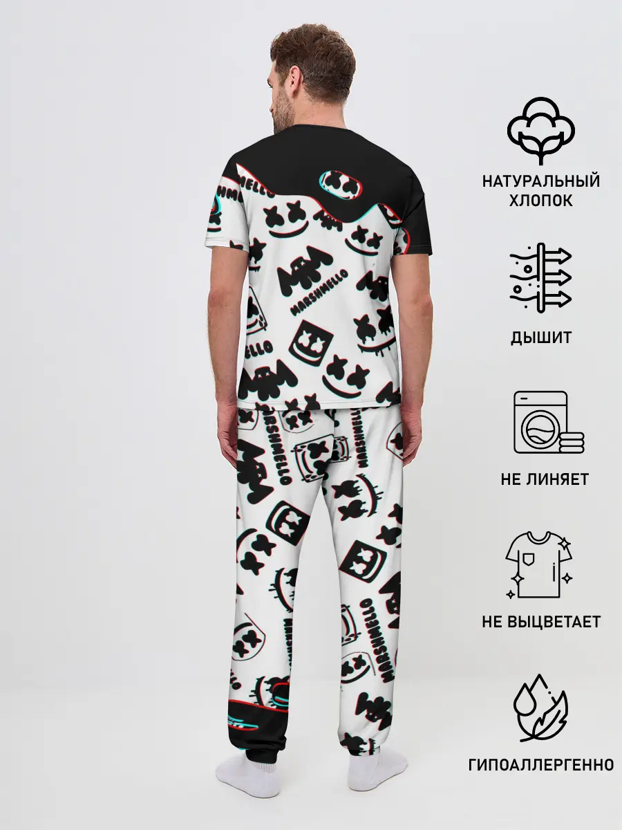Мужская пижама с брюками / MARSHMELLO GLITCH.