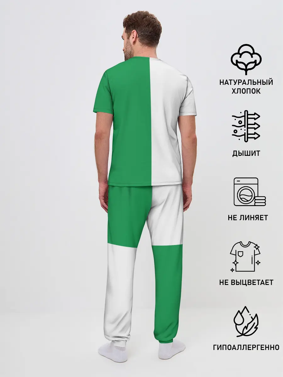 Мужская пижама с брюками / Зелёная Ёлочка