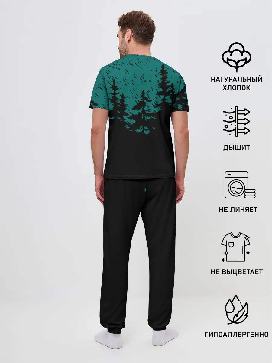 Мужская пижама с брюками / Бесячья ёлка