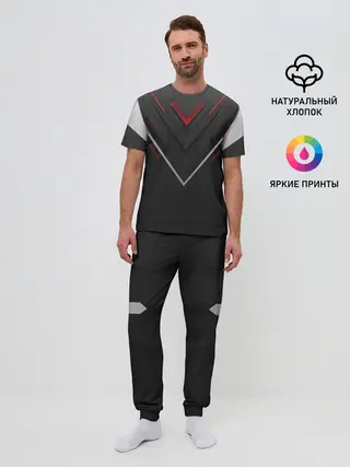 Мужская пижама с брюками / футуристический вектор