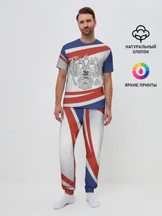 Мужская пижама с брюками / Герб России