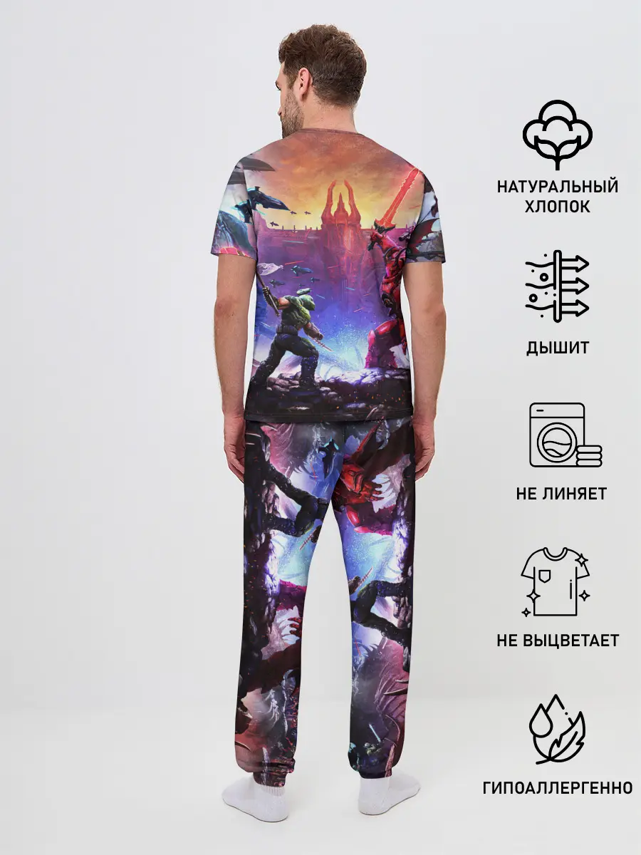 Мужская пижама с брюками / DOOM ETERNAL | ДУМ БИТВА В АДУ