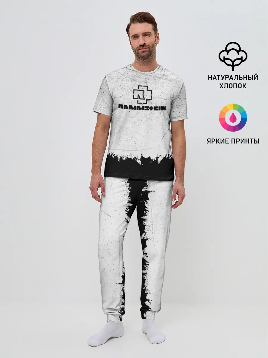 Мужская пижама с брюками / Рамштайн ЧБ Гранж | Rammstein Rock