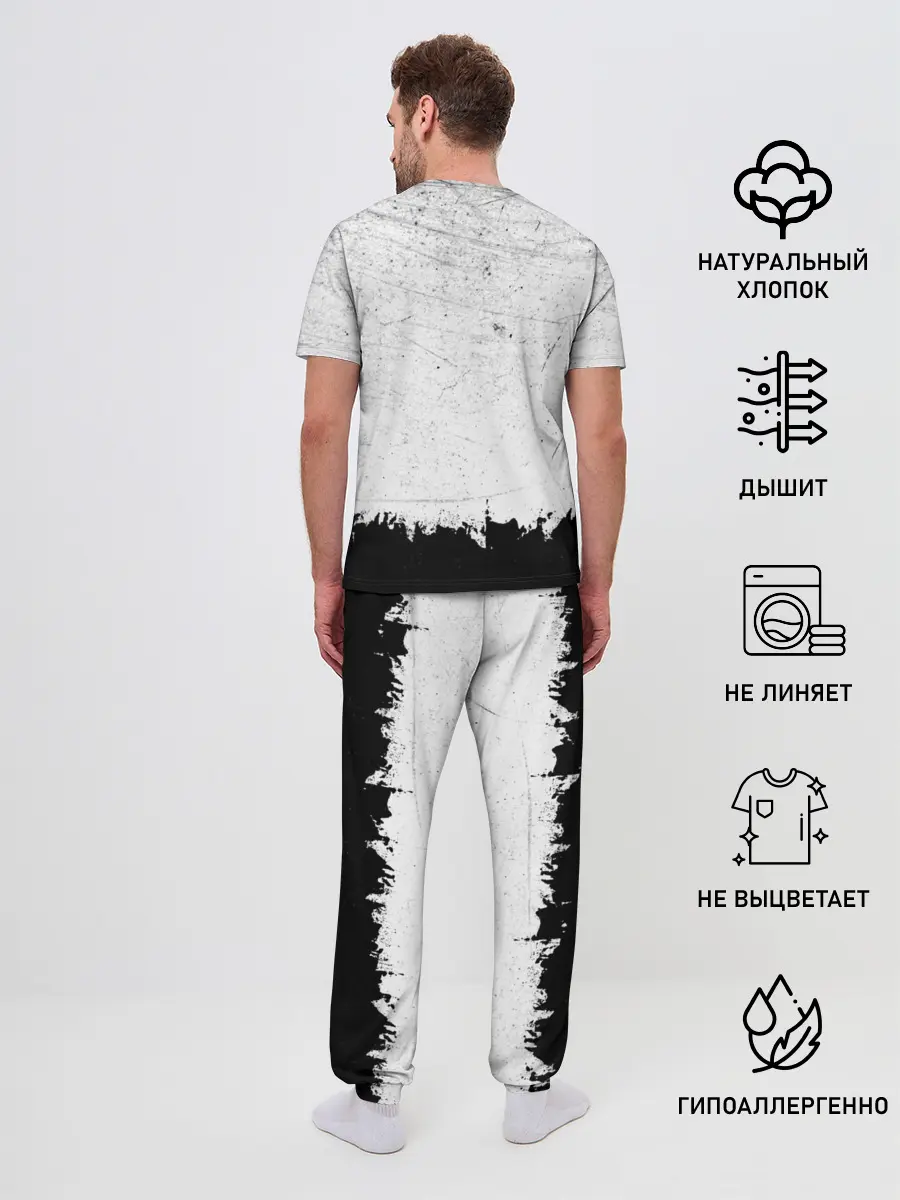 Мужская пижама с брюками / Рамштайн ЧБ Гранж | Rammstein Rock