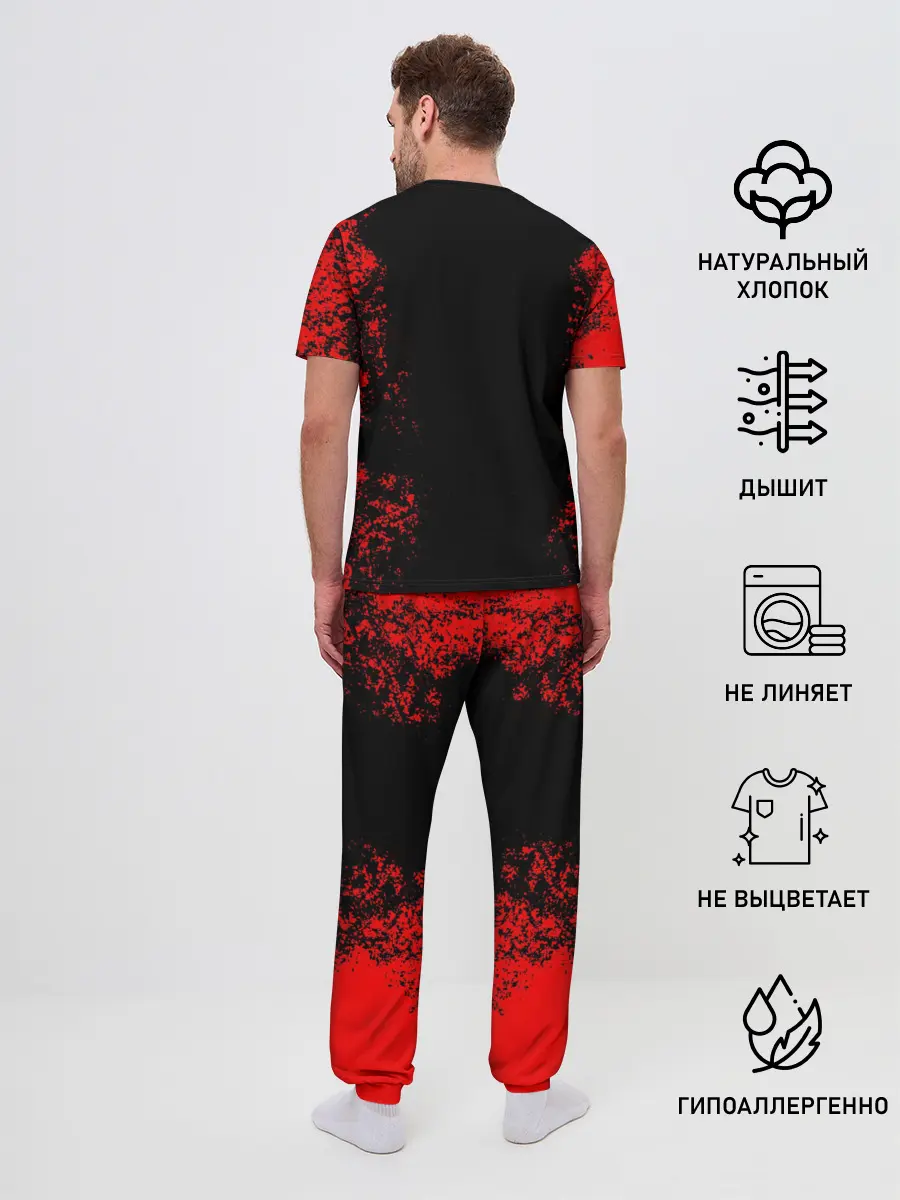 Мужская пижама с брюками / NISSAN RED