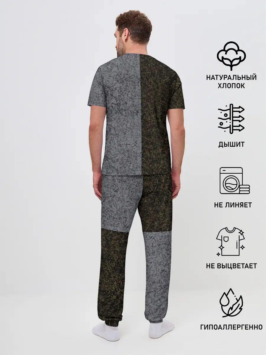 Мужская пижама с брюками / Полярность металлических цветов