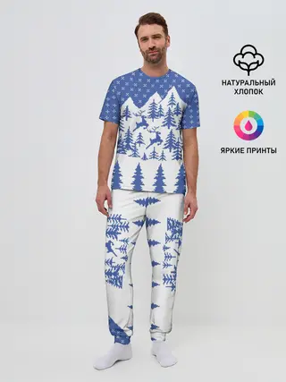 Мужская пижама с брюками / Горные Олени