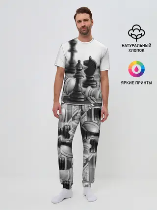 Мужская пижама с брюками / Шах и мат Шахматы