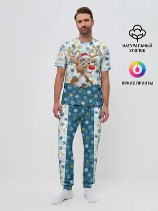 Мужская пижама с брюками / Весёлый Оленёнок