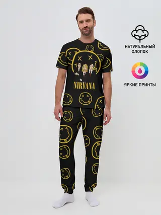 Мужская пижама с брюками / Арт на группу Nirvana