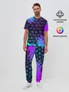 Мужская пижама с брюками / GENSHIN NEON PATTERN SYMBOL / НЕОН ЭМБЛЕМЫ