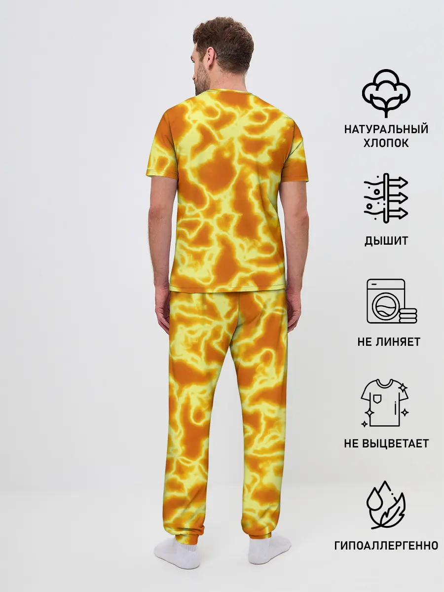 Мужская пижама с брюками / Огненная вспышка
