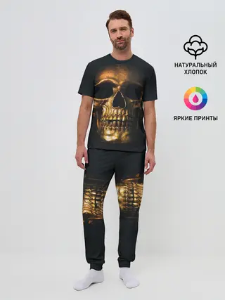 Мужская пижама с брюками / Gold Skull
