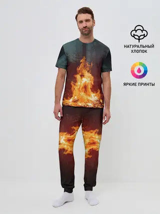 Мужская пижама с брюками / Пикник в лесу