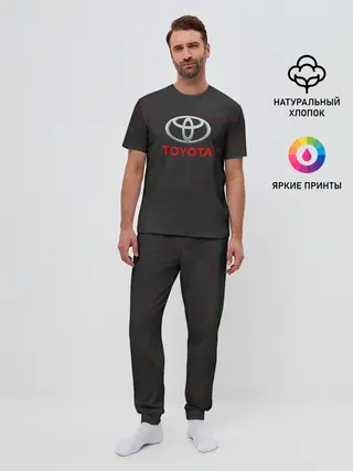 Мужская пижама с брюками / [Toyota] Тонкие линии неона