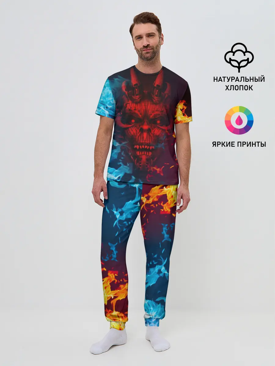 Мужская пижама с брюками / Diablo Fire Ice