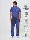 Мужская пижама с брюками / Синие акварельные мазки