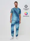 Мужская пижама с брюками / Голубой мрамор
