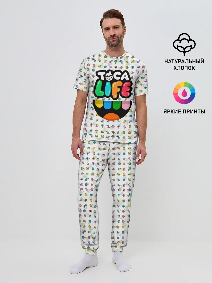 Мужская пижама с брюками / Toca Boca | Тока Бока | Паттерн