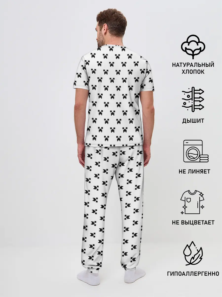 Мужская пижама с брюками / Внутреннее строение Крипера | Minecraft