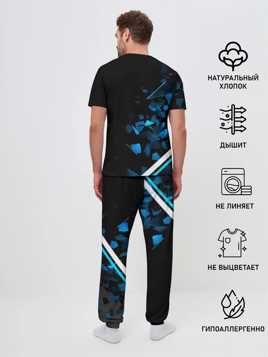 Мужская пижама с брюками / Mercedes AMG | Осколки стекла