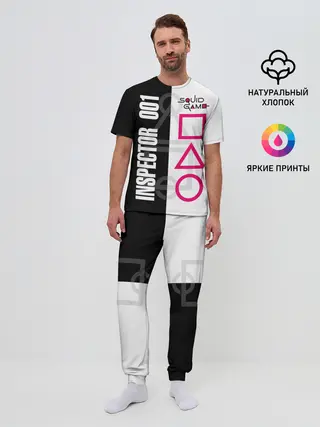 Мужская пижама с брюками / Squid Game: Inspector 001