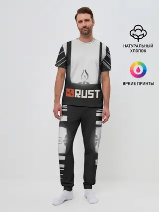 Мужская пижама с брюками / Огонёк из Раста