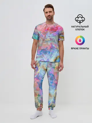 Мужская пижама с брюками / Радужное небо
