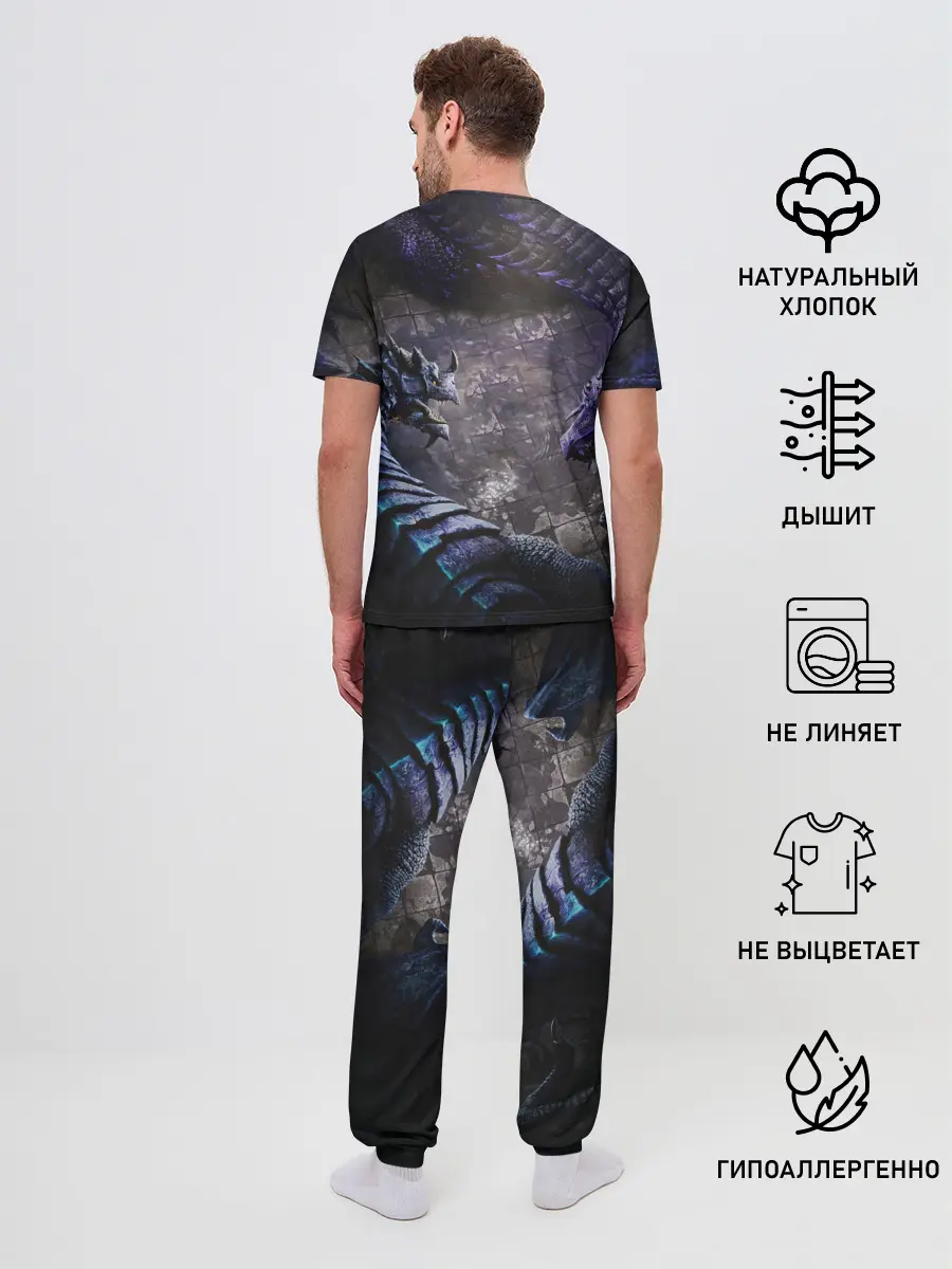 Мужская пижама с брюками / В окружении драконов