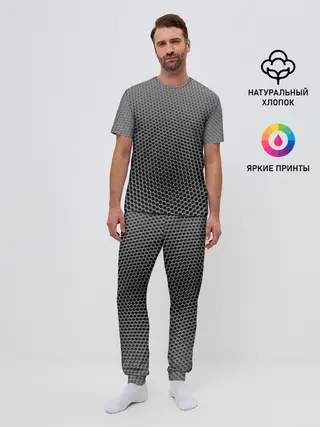 Мужская пижама с брюками / шестиугольная сетка