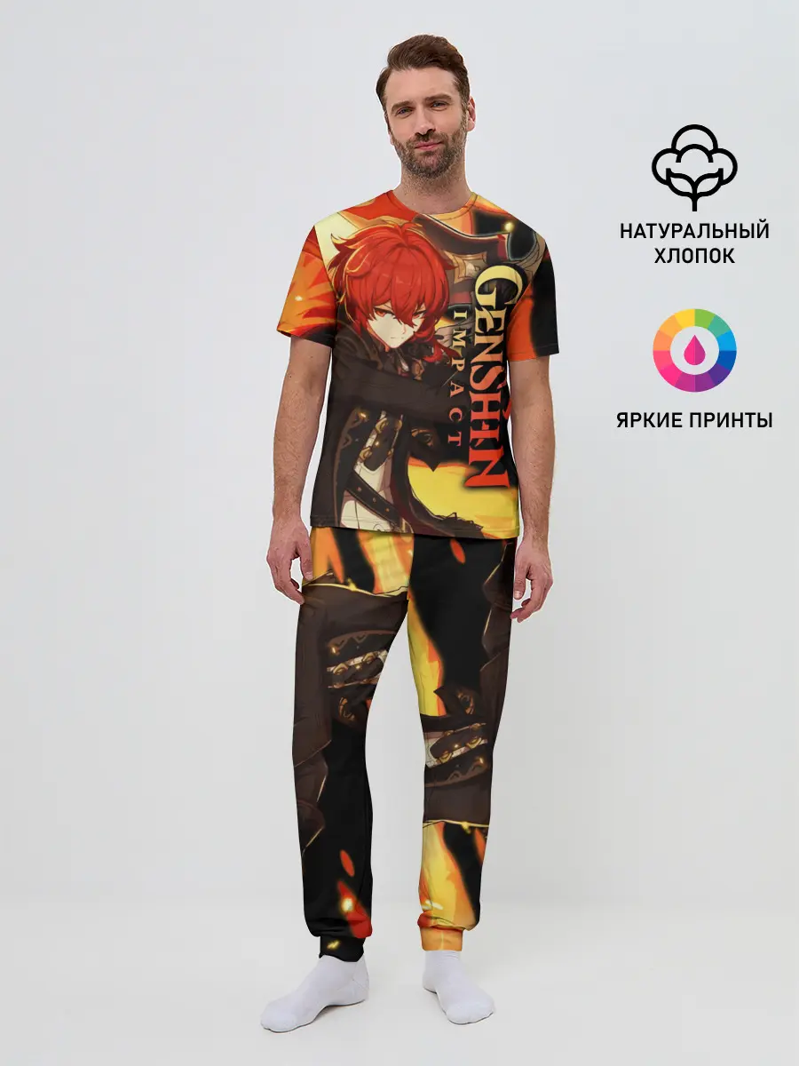 Мужская пижама с брюками / Геншин импакт: Дилюк