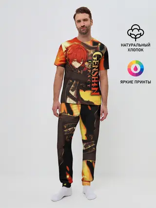 Мужская пижама с брюками / Геншин импакт: Дилюк