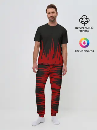 Мужская пижама с брюками / Pixel Fire