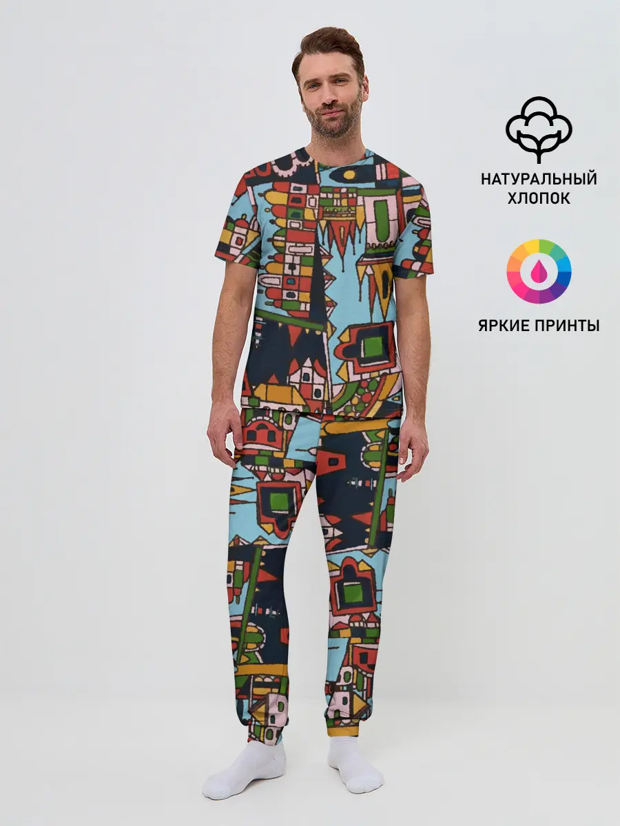 Мужская пижама с брюками / Рождество в Праге