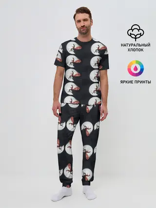 Мужская пижама с брюками / Лунная девушка