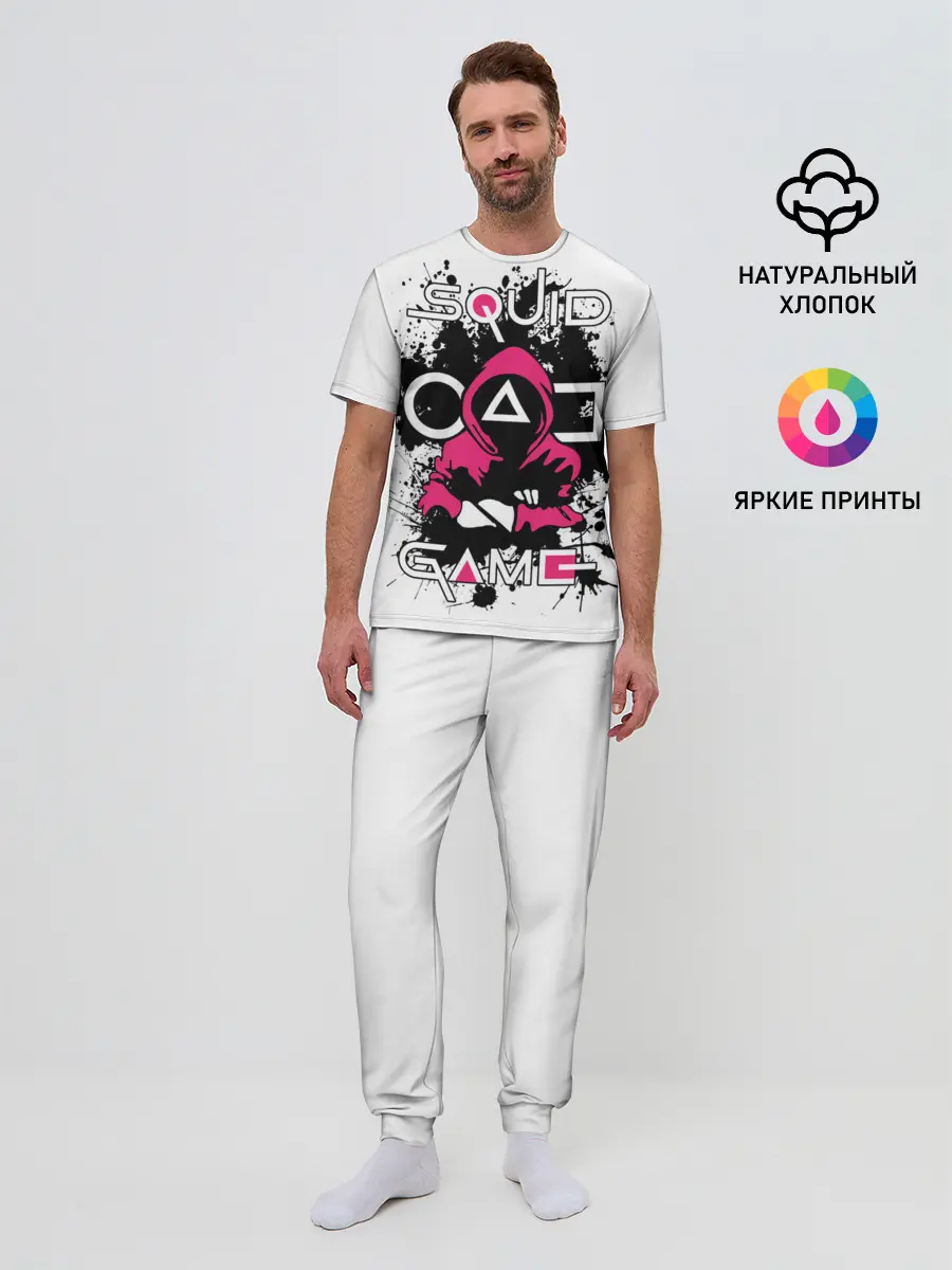 Мужская пижама с брюками / Squid game: guard-killer.
