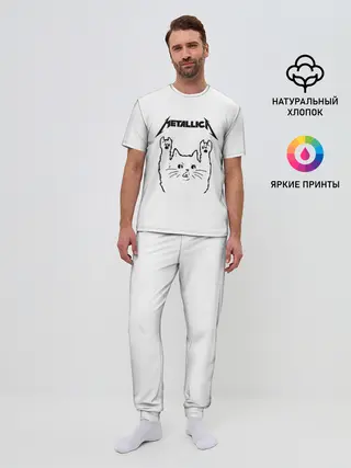 Мужская пижама с брюками / Metallica / Meowtallica.