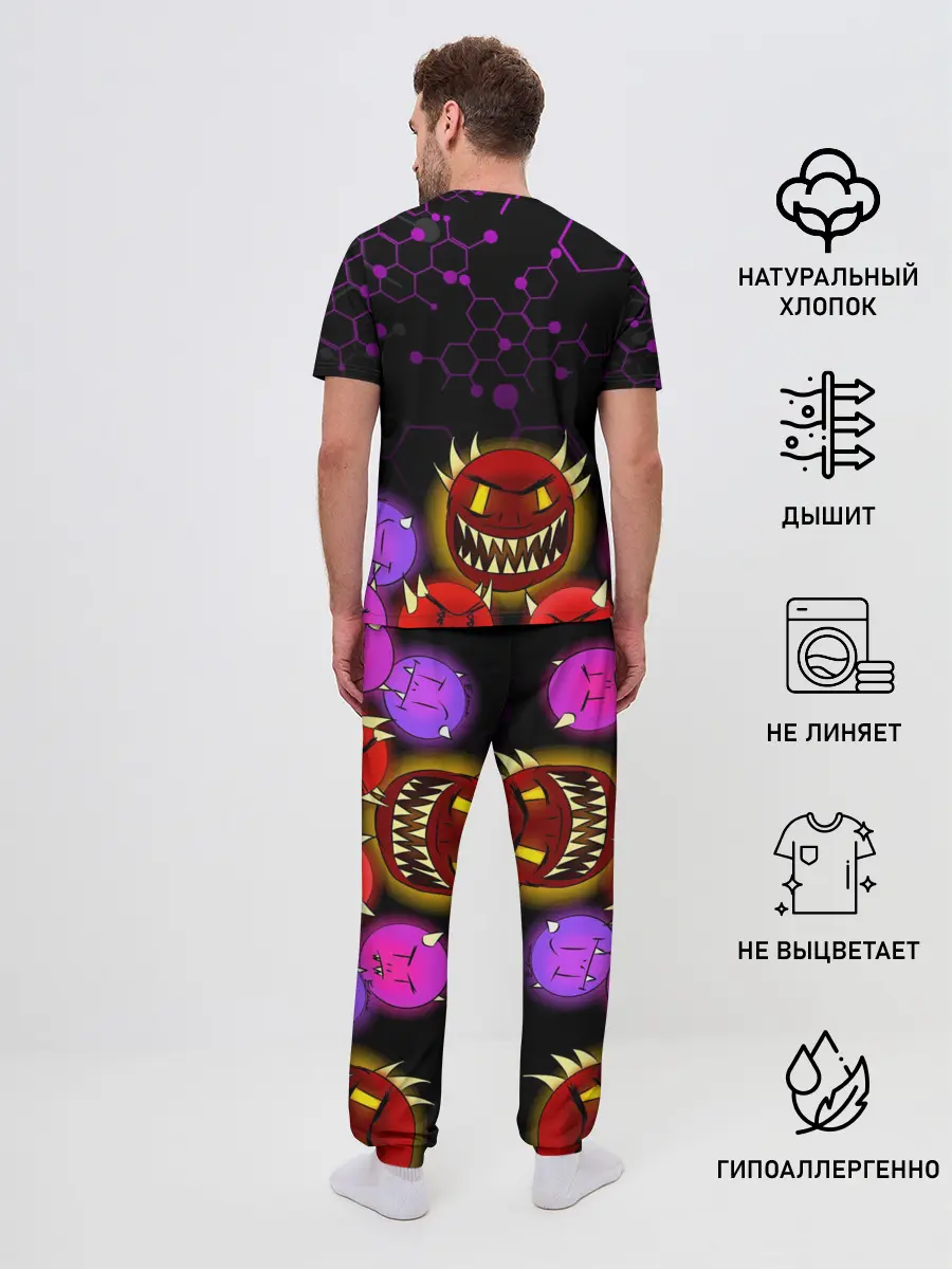 Мужская пижама с брюками / GEOMETRY DASH DEMONS / ДЕМОНЫ