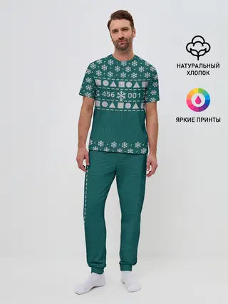 Мужская пижама с брюками / Орнамент Ojingeo geim