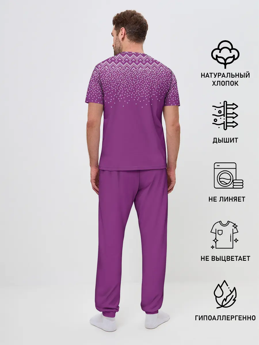 Мужская пижама с брюками / Новогодний дом.