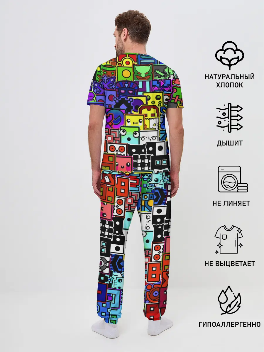 Мужская пижама с брюками / GEOMETRY DASH ВСЕ СКИНЫ