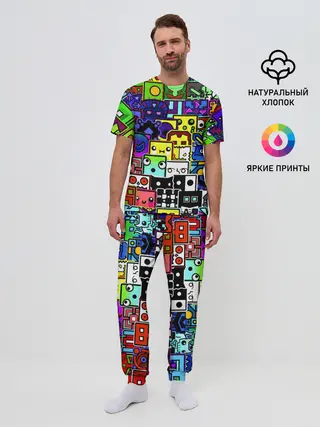 Мужская пижама с брюками / GEOMETRY DASH ВСЕ СКИНЫ