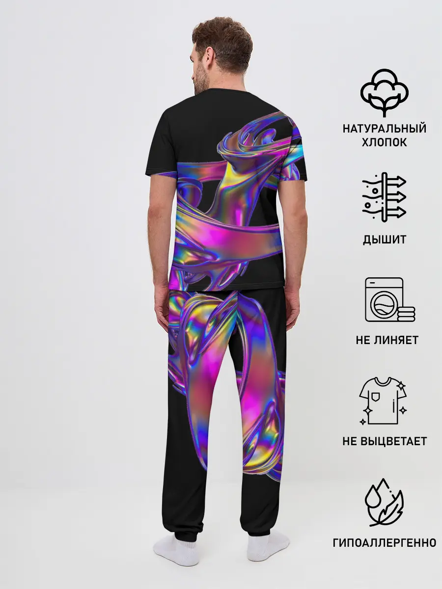Мужская пижама с брюками / Голографический ураган