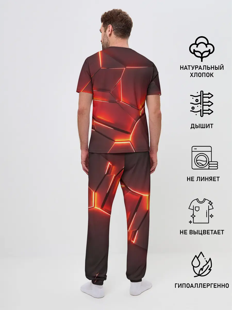 Мужская пижама с брюками / ПЛИТЫ НА НЕОНЕ