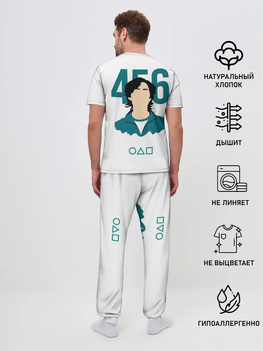 Мужская пижама с брюками / Squid game - Сон Ки Хун 456
