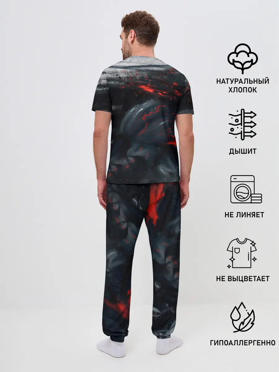Мужская пижама с брюками / ЧЁРНЫЙ СИМБИОТ / ГРАНЖ / BLACK MONSTER