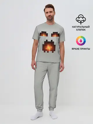 Мужская пижама с брюками / МАЙНКРАФТ, ГАСТ ОГНЕННЫЙ