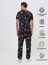 Мужская пижама с брюками / Неоновые снежинки / Neon snowflakes